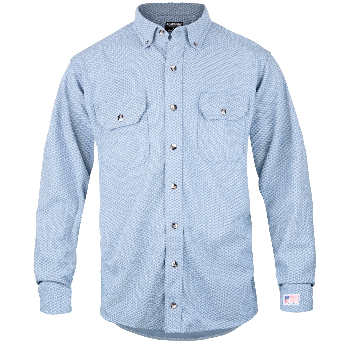 Shirt Knit Button Up Lt Blue